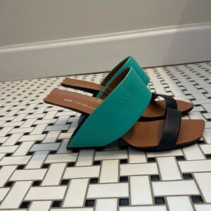 United Nude Turquoise and Tan Sandals